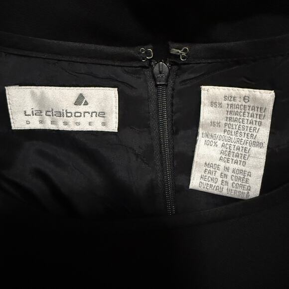 Liz Claiborne size 6 black sheath overlay dress. Formal, semi-formal, business - Picture 8 of 10